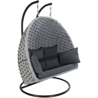 Home Deluxe Hängesessel Cadeira 2-Sitzer Hellgrau