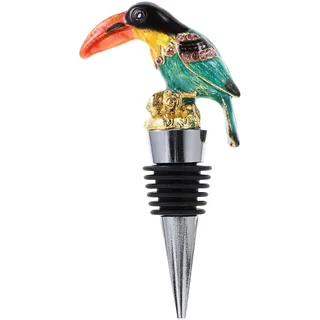 Silberner Weinstopper mit Vogelmotiv aus Metall für Rotwein und Spirituosen | Wiederverwendbar, Dekorativ und Elegant, Party Flaschenverschluss mit Langer Haltbarkeit, Mountainbike Flaschenhalter