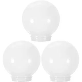 Lurrose 3 Stück Kugellampenschirm Acryl Milchglas Weiß 8 Zoll Ersatzlampenschirm Für Außenbereich Wohnzimmer Schlafzimmer Badezimmer Garten