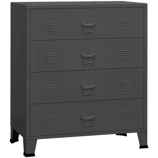 vidaXL Industrial Kommode mit Schubladen 78 x 93 x 40 cm Anthrazit
