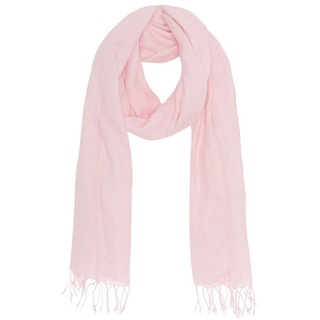 Bovari Schal Leinen Schal für Damen und Herren aus 100% Leinen, - leicht und atmungsaktiv – Ganzjahres-Schal – Fransen-Schal rosa