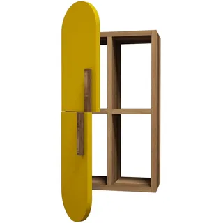 Wandregal Aus Holz "rose" – 35 X 22 X 60 Cm – Noyerjaune