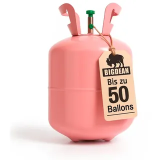 BigDean Ballongas Helium für bis zu 50 Luftballons rosa