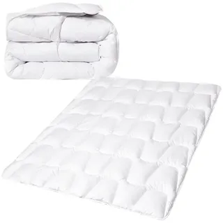 SEI Design Microfaserbettdecke SWAN de Luxe Winterbettdecke Bettdecke Decke Baumwolldecke vegan, Füllung: 100% Polyester, Bezug: 100% Baumwolle, Vegane Alternative zu Daunen weiß 135 cm x 200 cm