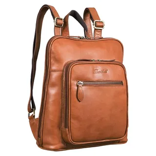 Benthill Rucksack Echt Leder Echt-Leder - Kurierrucksack Fahrradrucksack Trekkingrucksack - Damen Herren Rucksack - Lederrucksack - Braun