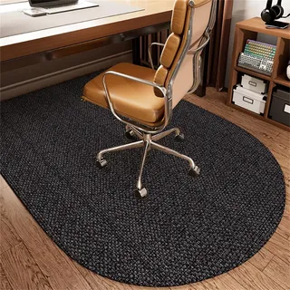 Odot Bodenschutzmatte Bürostuhl, Kurzflor Bürostuhl Unterlage Diverse Größen Schreibtischstuhl Unterlage rutschfest Bodenschutzmatte Gaming Teppich für Hartböden Büro (Dunkelgrau,90x120cm)