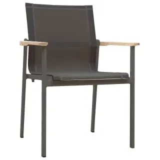Zebra Enox Sessel Aluminium graphite Teak Armlehnen
