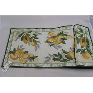 Sander Tischläufer Lemon Zitrone Sommer Gobelin 32 x 96cm Artikel 61668 Fb. 40 gelb grün