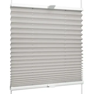 SchattenFreude Plissee nach Maß für Fenster | Mit Klemm-Haltern | Klemmfix ohne Bohren | Grau, Breite: 701-900mm x Höhe: 1001-1500mm