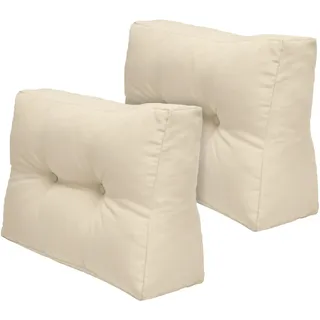 Beautissu Palettenkissen 60 x 40 x 20 cm natur 2-tlg.