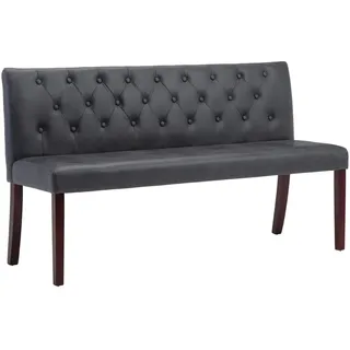 vidaXL Sitzbank mit Rückenlehne Retro-Stil Polsterbank Flurbank Bank Wartebank Wohnzimmer Flur 148,5cm Grau Wildleder-Optik Gummibeine