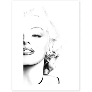 Posterlounge Marilyn Monroe III Poster | 30 x 40 cm von Dirk Richter Schwarz-Weiß Wandbilder Wanddeko