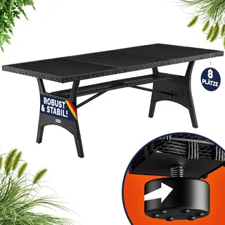 CASARIA Gartentisch WPC Tischplatte 190 x 90 x 75 cm schwarz
