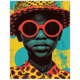 Artery8 Pop Art 60's Woman in Red Shades Bold Fun Drawing For Living Room Extra Large XL Wall Art Poster Print