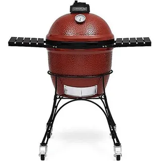 Kamado Joe Classic Keramikgrill 18 Zoll mit gusseisernem Rollwagen und Feststellmechanismus