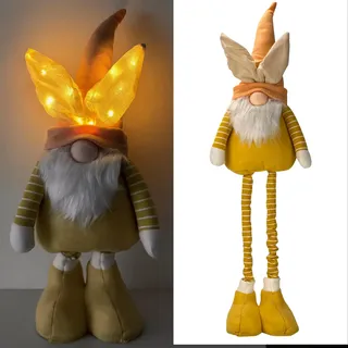 Online Fuchs Wichtel mit beleuchteten LED Osterhasenohren und Teleskopbeinen - Frühlings- & Osterdeko - inklusive praktischer 6-Stunden Timerfunktion