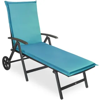 sunnypillow Liegenauflage - Auflage für Sonnenliege 190 x 60 - Polster für Gartenliege extra dick 9cm - Polsterauflagen für Liegen Outdoor, wasserdicht - Kissen für Liegestuhl, Gartenmöbel - Blau