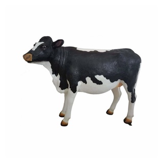JVmoebel Skulptur, Kuh Rind Lebensgroße Figur Dekoration Statuen Skulptur Garten Deko Figuren 142cm schwarz|weiß
