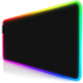 Titanwolf Gaming Mauspad RGB Mousepad 800 x 300 x 3 mm, LED Multi Color XL Tischunterlage, (1-St), rutschfest, abwaschbar, Geschwindigkeit & Präzision, schwarz schwarz