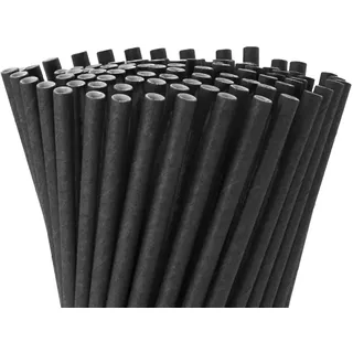 Wisefood Strohhalme Papier Ø 8 mm 100 St. Schwarz