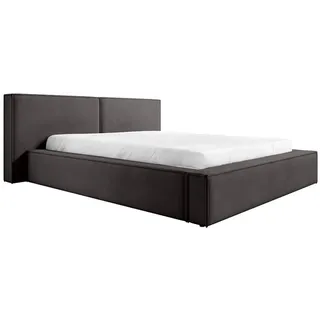 FEDVE Polsterbett, Dunkelgrau, Textil, 180x200 cm, Schlafzimmer, Betten, Polsterbetten