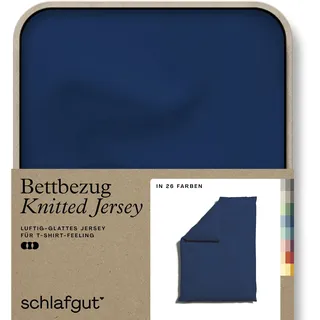 schlafgut Knitted Bio Blau 135 x 200 cm + 40 x 80 cm