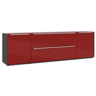 set one by Musterring TV-Lowboard Reno Glas Rot Bordeaux