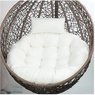 Yahbrra Kissen für Hängesessel Outdoor, Hängekorb Kissen, Ersatzpolster für Hängesessel, Sitzkissen Polster für Hängesessel (Color : White, Size : 115size (Diameter: 105cm))