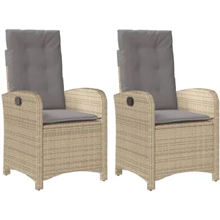vidaXL Gartensessel 58,4 x 69,4 x 31,8 cm beige 2 St.