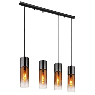 GLOBO Hängeleuchte 4-flg. 156 cm Glas schwarz