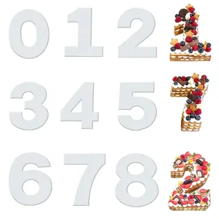 Kuchenform Zahlen, 0–8 Backform Zahlen, Groß Zahlenform zum Backen Torte Vorlage, Number Cake Backform für Geburtstag Hochzeit Jahrestag Selbstgemachte Zahlen, Kuchen Kekse, 10 Zoll