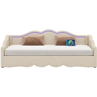 stilvora Polsterbett 90 x 200 cm Beige