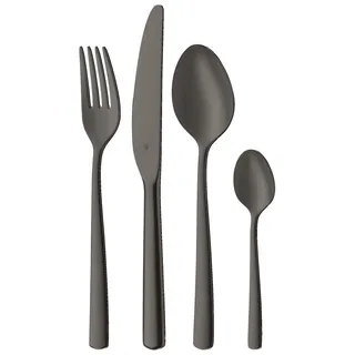 WMF Boston Black Besteckset, 24-teilig, 6 Speisen, Cromargan-Edelstahl mit polierter Oberfläche, spülmaschinengeeignet