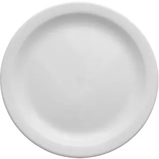 Van Well Serie "Amerika", weiß, Porzellan, spülmaschinenfest und mikrowellengeeignet Pack a 6 Eßteller flach 24,0 cm