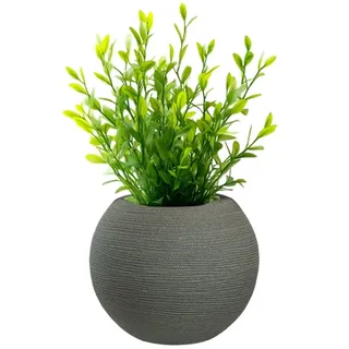 Runde Kugelvase aus Kunstharz im Botticelli Verde-Design für Zimmer- und Gartenpflanzen, 40 x 33 cm