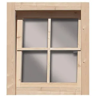 Karibu Dreh-/Kippfenster für 28 mm Holz-Gartenhäuser 69 x 80 cm Natur