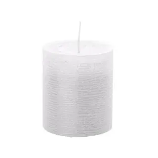 Wiedemann Kerzen weiße Rustic Kerzen, durchgefärbte Stumpenkerzen inkl. ASF 130 x 78 mm