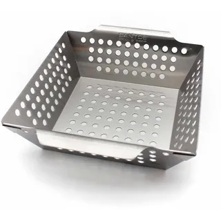 CHEFGASTRO BBQ Gemüsekorb XS, Grillwok | 21,5x21,5cm | Edelstahl