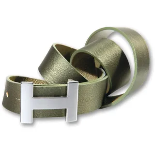 Silbergift Koppelgürtel Leder grün 95