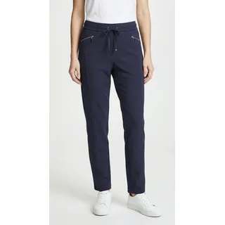 Stoffhose RABE, Damen, Gr. 50, N-Gr, blau (marine), Web, Obermaterial: 48% Viskose, 47% Polyester, 5% Elasthan, unifarben, regular fit lang, Hosen Stoffhose, mit Reißverschluss Taschen
