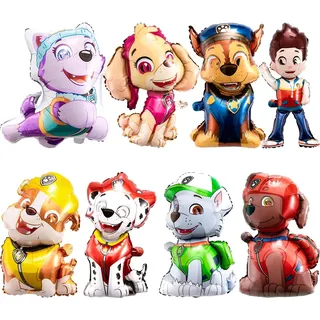 Wirhaut 8 Stück Hund Patrol Luftballons,Hund Kindergeburtstag Deko Folienballon Paw Cartoon Hund Folienballons Kindergeburtstag Party Dekoration für Jungen, Mädchen