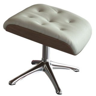 Fußhocker FLEXLUX "Volden" Hocker Gr. B/H/T: 44 cm x 39 cm x 35 cm, Echtleder, weiß (warm white) Fußhocker für Beinauflage zur besseren Entspannung, Walnuss, Fuß Alu