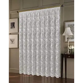 Gardinen nach Maß Bari Maßanfertigung, Vorhang nach Maß, Vorhänge nach Maß, Fenster, Kräuselband, Universalband, Faltenband (130cm Höhe x 250cm Breite)