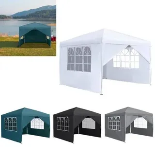 Pavillon 3x3 Faltpavillon Wasserdicht Stabil, Gartenpavillon Pavillon Winterfest Partyzelt Gartenzelt UV-Schutz mit 4 Seitenteilen für Garten
