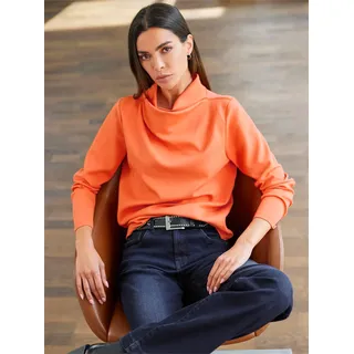 Sweatshirt HEINE Gr. 42, orange Damen Sweatshirts
