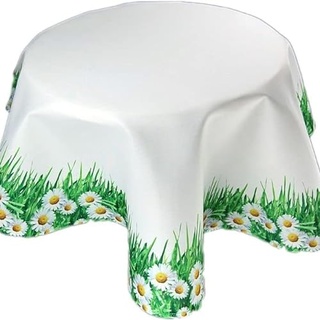 Pflegeleichte Decke Tischtuch Rund 150 cm Gänseblümchen Frühling Gartendecke Gartentischdecke (Tischdecke rund 150 cm)