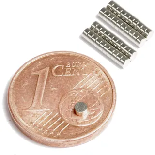 Neodym Magnet Mini Für Magnettafel Pinnwand Kühlschrank Magnetscheibe - Scheibenmagnet - Whiteboard Rund Flach 2mm x 1mm - N45 Stark (50)