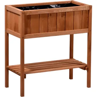 Dobar Hochbeet mit Ablagefläche 76 cm x 40 cm x 80 cm Braun