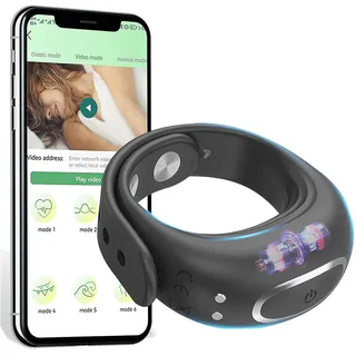 YcsLust Penisring Vibrator Sex Spielzeug für die Männer mit App Fernbedienung & 10 Vibrationsmodi Penisring mit Vibration Einstellbare Größe Penis Vibrator Penisringe Sex Spielzeug für die Paare