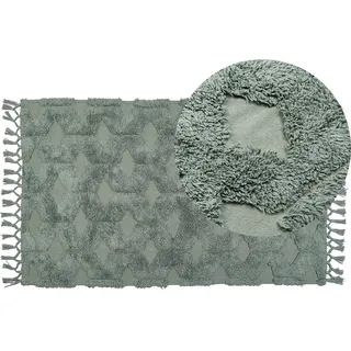Beliani Kars Kurzflorteppich 80 x 150 cm Grün